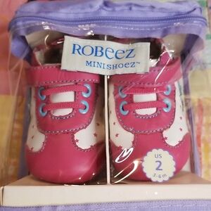 Robeez Pink and White Kids Shoes